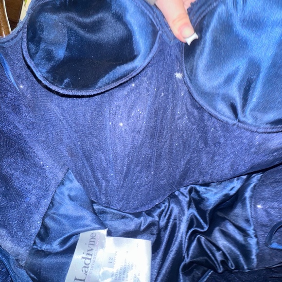 Prom Dress- Off Shoulder A-line Slit Gown by Ladivine (KV1126) - Picture 8 of 9